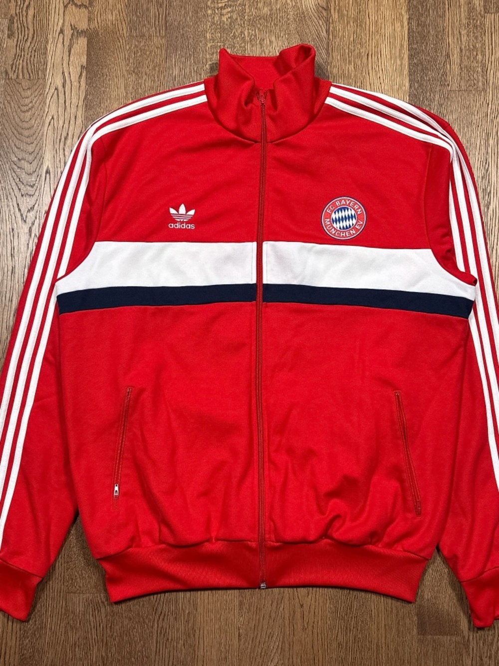 Vintage Y2K Adidas Bayern Munich Firebird Trefoil Red Track Jacket Mens 2XL